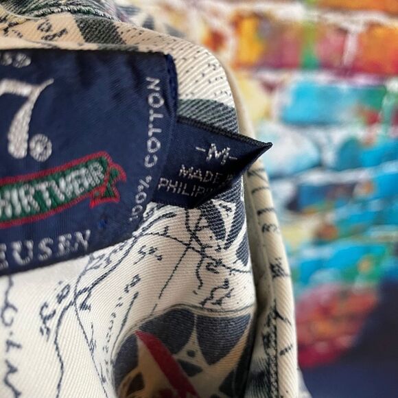 Vintage Van Heusen 417 Over Easy Nautical Theme Long Sleeve Button Down Shirt M - Picture 10 of 10